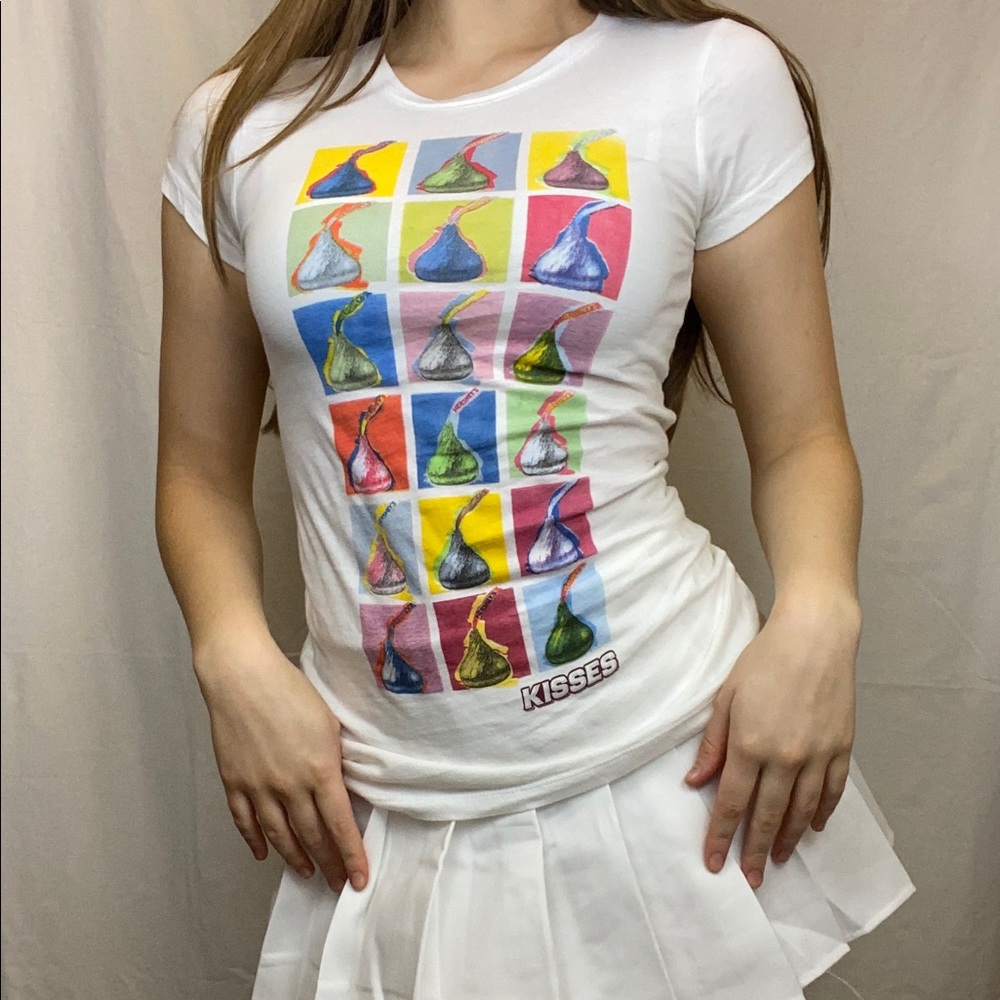 Hershey Kisses White Graphic Andy Warhol Tee Shirt